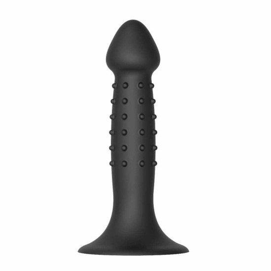 Ομοίωμα Πρωκτού Σιλικόνης - Nubbed Plug With Suction Cup Black 13,5cm Sex Toys 
