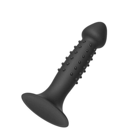 Ομοίωμα Πρωκτού Σιλικόνης - Nubbed Plug With Suction Cup Black 13,5cm Sex Toys 
