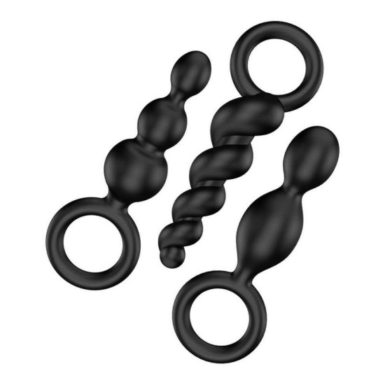 Satisfyer Plugs Set Of 3 Black Sex Toys