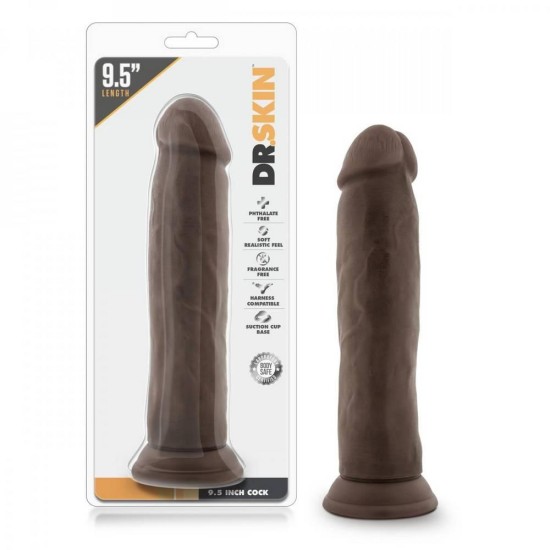 Realistic Dildo With Suction Cup 9.5'' Chocolate Sex Toys