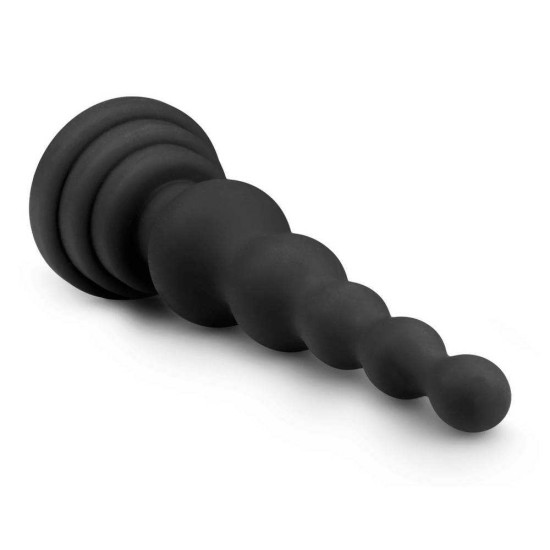 Πρωκτικές Μπίλιες Με Βεντούζα - Silicone Beaded Cone Black Sex Toys 