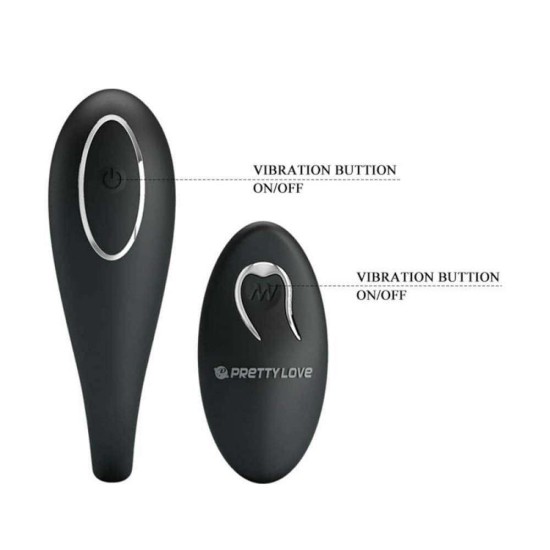 Ασύρματος Δονητής Ζευγαριών - Algernon Remote Couples Vibrator Black Sex Toys 
