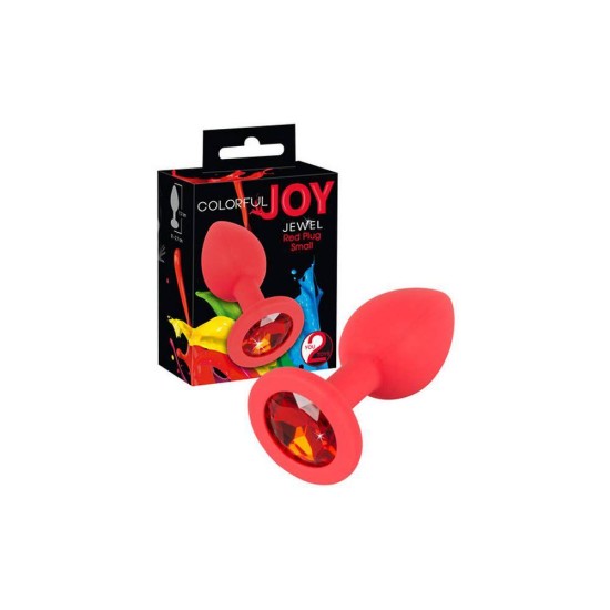 Πρωκτική Σφήνα Σιλικόνης Με Κόσμημα - Colorful Joy Jewel Red Butt Plug Sex Toys 