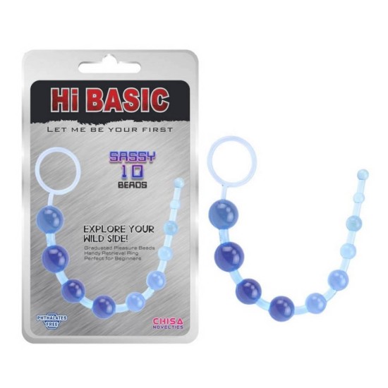 Sassy Anal Beads Blue Sex Toys