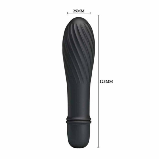 Μίνι Δονητής Με Ραβδώσεις - Solomon Mini Vibrator Black Sex Toys 