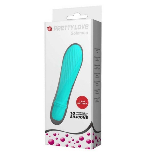 Μίνι Δονητής Με Ραβδώσεις - Solomon Mini Vibrator Turquoise Sex Toys 