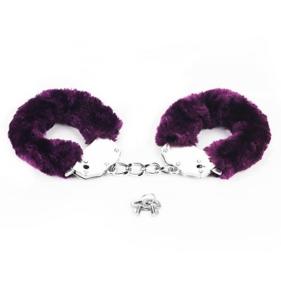Μωβ Γούνινες Χειροπέδες - Fetish Pleasure Fluffy Hand Cuffs Purple Fetish Toys 