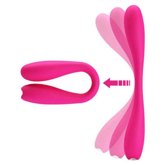 Ευλύγιστος Διπλός Δονητής - Yedda Rechargeable Double Vibrator Pink Sex Toys 