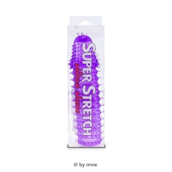 Κάλυμμα Πέους Με Κουκίδες Και Ραβδώσεις - Super Stretch Lilac Silicone Sleeve Sex Toys 