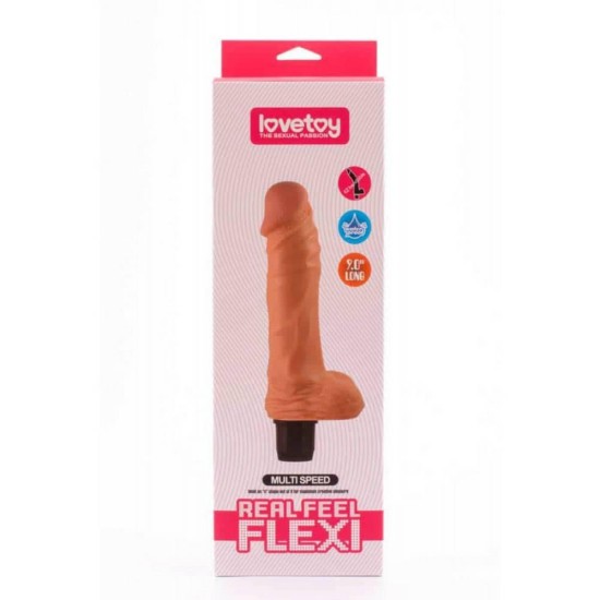 Ευλύγιστος Ρεαλιστικός Δονητής - Real Feel Flexi Vibrator Beige 23cm Sex Toys 