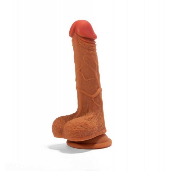 Ρεαλιστικό Πέος Σιλικόνης – Double Layer Silicone Dildo Brown 21cm Sex Toys 