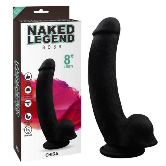 Boss Liquid Silicone Dildo Black 20cm Sex Toys