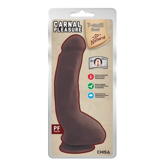 Carnal Pleasure Dildo Brown 24cm Sex Toys
