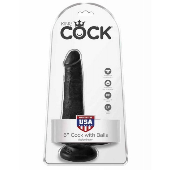 Cock With Balls Black 18cm Sex Toys