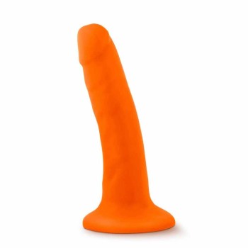 Dual Density Realistic Cock Neon Orange 14cm