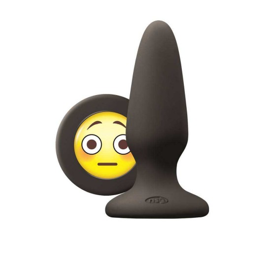 Τάπα Σιλικόνης Με Εικονίδιο - Mojis OMG Butt Plug Medium Black Sex Toys 