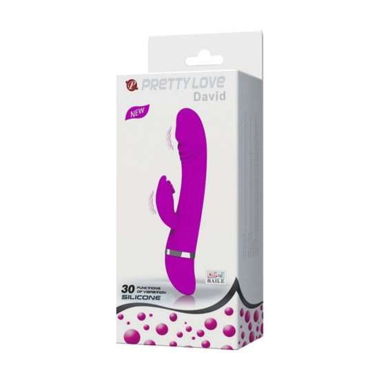David Silicone Rabbit Vibrator Purple Sex Toys