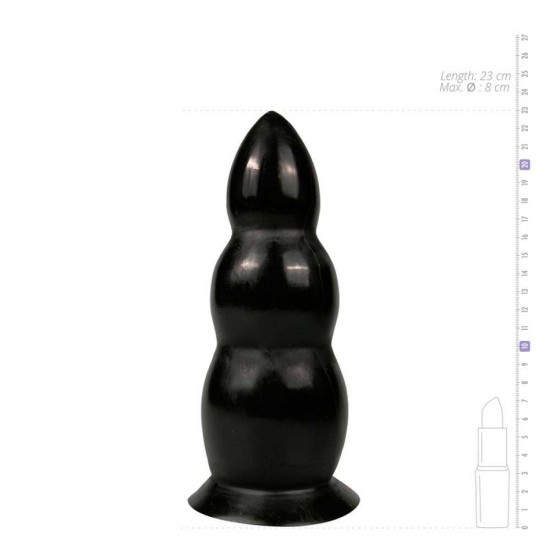 Πρωκτικό Ομοίωμα Με Βεντούζα - Anal Dildo With Suction Cup Black 23cm Sex Toys 