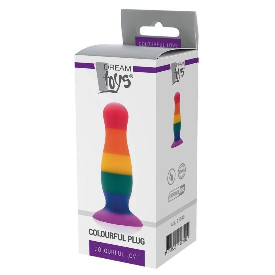 Pride Πρωκτική Σφήνα - Colourful Butt Plug Medium Rainbow Sex Toys 