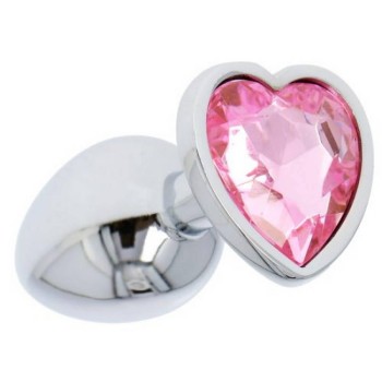 Μεταλλική Τάπα Με Κόσμημα - Plug Heart Pink Small