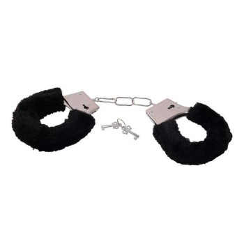 Μεταλλικές Χειροπέδες Με Γούνα - Toyz4lovers Furry Handcuffs Black