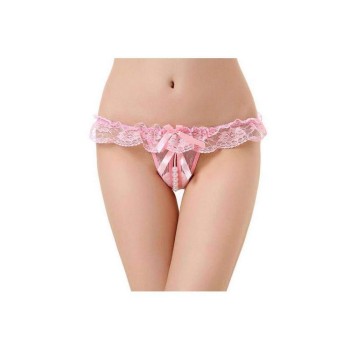 Queen Lingerie Crotchless G String Pink