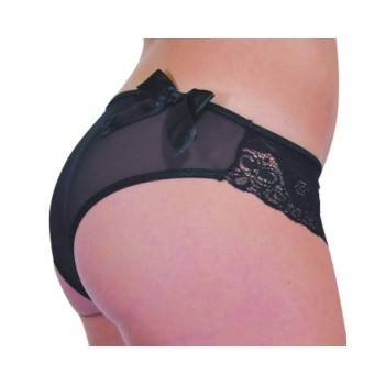 Δαντελωτό Εσώρουχο Με Φιόγκους - Lace Panty With Bows 4009 Black