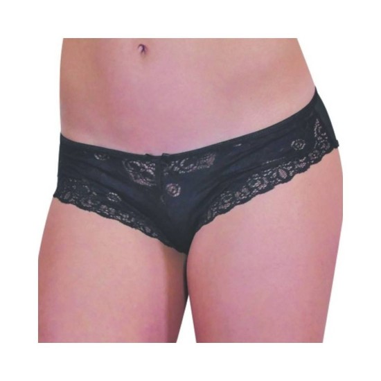 Δαντελωτό Εσώρουχο Με Φιόγκους - Lace Panty With Bows 4009 Black Ερωτικά Εσώρουχα 