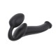 Διπλό Ομοίωμα Χωρίς Ζώνη - Strapless Bendable Strap On Black Medium Sex Toys 