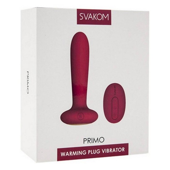 Ασύρματη Θερμαινόμενη Σφήνα - Primo Heating Butt Plug Wine Red Sex Toys 