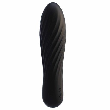 Δονητής Σιλικόνης Με Ραβδώσεις - Tulip Rechargeable Vibrator Black