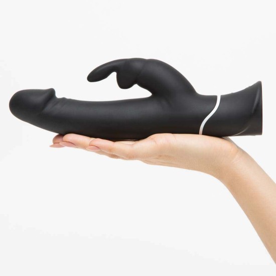 Ρεαλιστικός Rabbit Δονητής - Realistic Silicone Rabbit Vibrator Black 25cm Sex Toys 