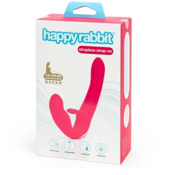Διπλό Δονούμενο Ομοίωμα Χωρίς Ζώνη - Happy Rabbit Strapless Strap On Pink 20cm