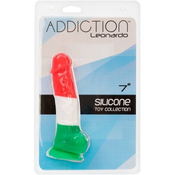 Addiction Leonardo Silicone Dong Tricolour 18cm
