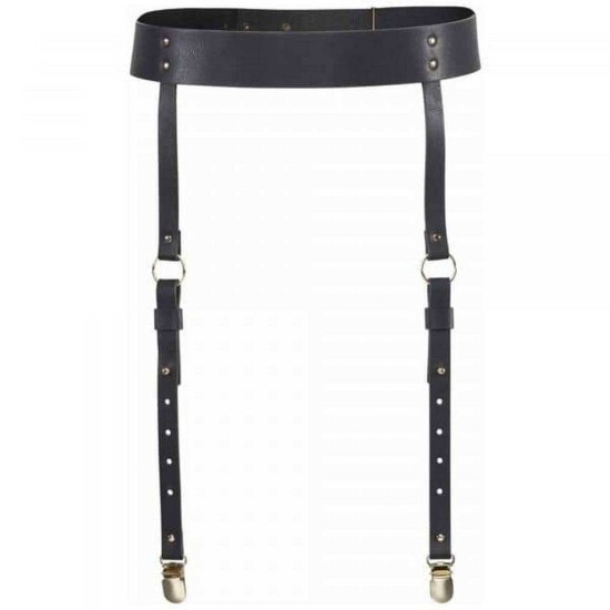 Δερμάτινη Ζώνη Με Ζαρτιέρες - Maze Suspender Belt Black Ερωτικά Εσώρουχα 