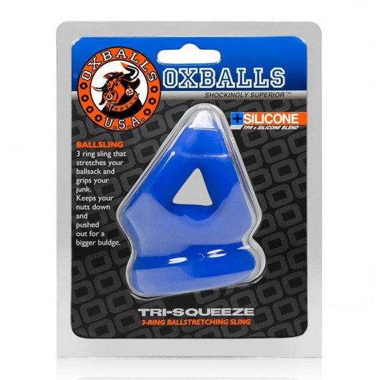 Oxballs Tri Squeeze Cocksling & Ballstretcher Blue Sex Toys