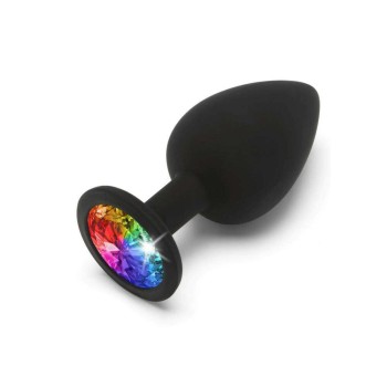 Σφήνα Σιλικόνης Με Κόσμημα Pride- Rainbow Booty Jewel Plug Large