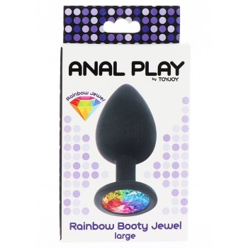 Rainbow Booty Jewel Plug Large
