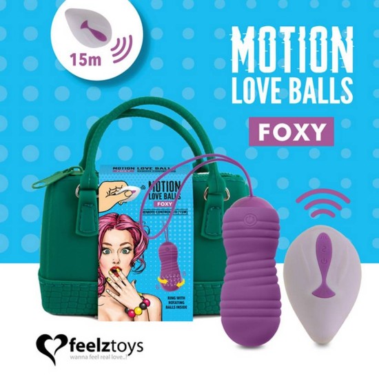 Ασύρματες Κολπικές Μπάλες Με Τσαντάκι - Remote Controlled Motion Love Balls Foxy Sex Toys 