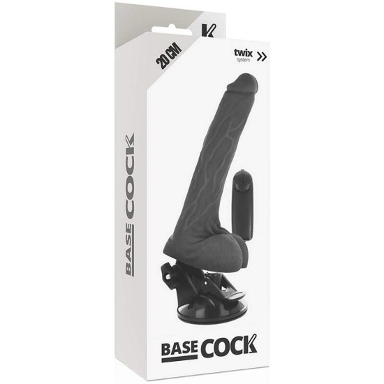 Ρεαλιστικός Δονητής Με Βάση - Realistic Vibrator Remote Control Black 20cm Sex Toys 
