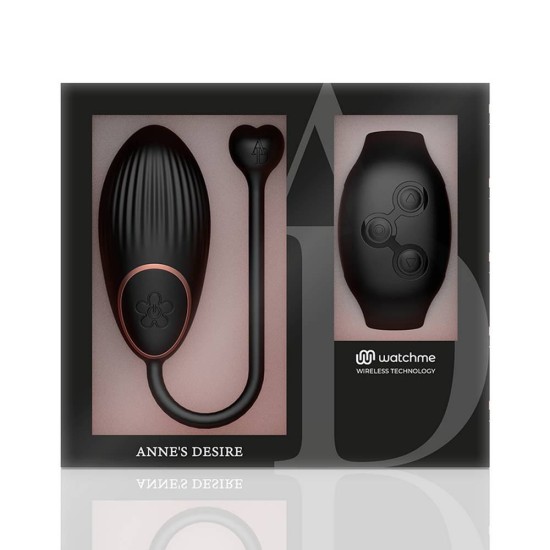 Ασύρματο Αυγό Με Χειριστήριο Βραχιόλι - Anne's Desire Egg Wireless Watchme Black Sex Toys 