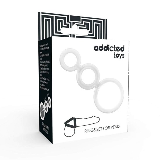 Addicted Toys Rings Set For Penis Transparent Sex Toys