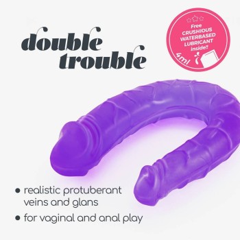 Διπλό Ομοίωμα Πέους - Double Trouble Double Head Dildo Purple 27cm