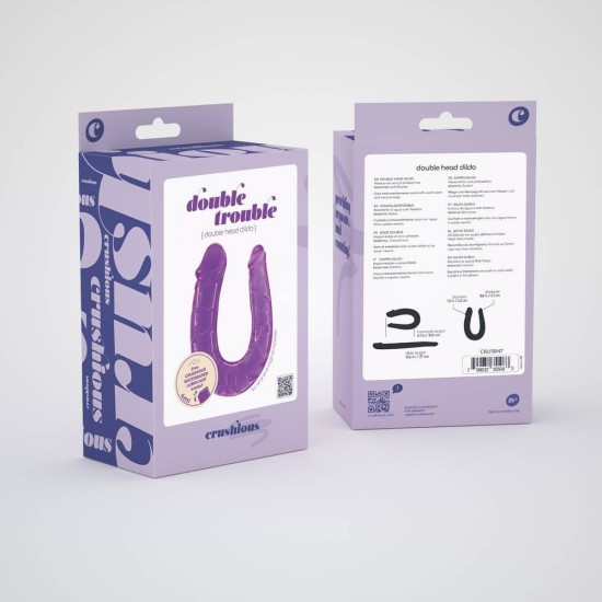 Διπλό Ομοίωμα Πέους - Double Trouble Double Head Dildo Purple 27cm Sex Toys 