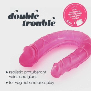 Διπλό Ομοίωμα Πέους - Double Trouble Double Head Dildo Pink 27cm