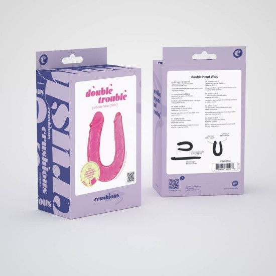 Διπλό Ομοίωμα Πέους - Double Trouble Double Head Dildo Pink 27cm Sex Toys 