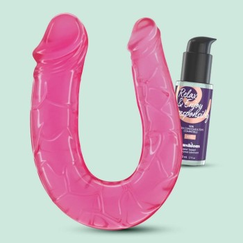 Deep Diver Double Dildo With Anal Lubricant Pink