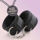 Απαλές Χειροπέδες Με Μακριά  Αλυσίδα - Crushious Tough Love Velcro Handcuffs With 40cm Chain Black Fetish Toys 