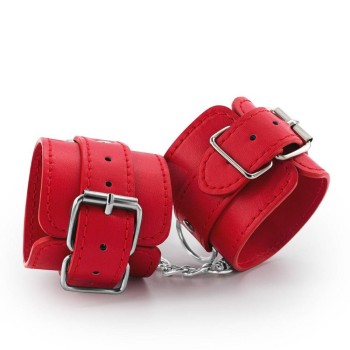 Bondage Love Leather Handcuffs Red