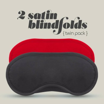 Σατέν Φετιχιστικές Μάσκες - 2 Satin Blindfolds Crushious Black & Red